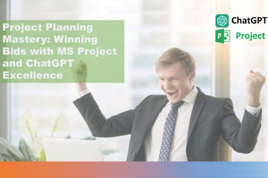 illustration of effective project planning strategies with ms project and chatgpt, focusing on winning bids and excellence