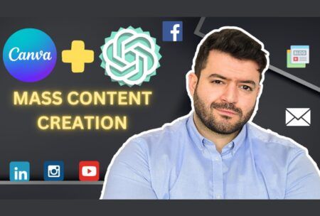 visual guide on creating mass content for business using Canva and ChatGPT tools